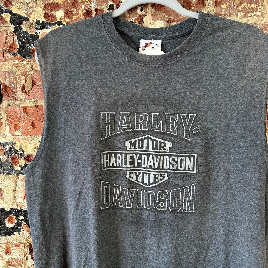 Harley Davidson Men's Large Sleeveless Gray T-Shirt