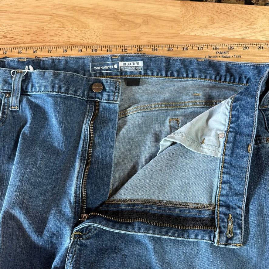 Carhartt Mens 42x32 Blue Jeans
