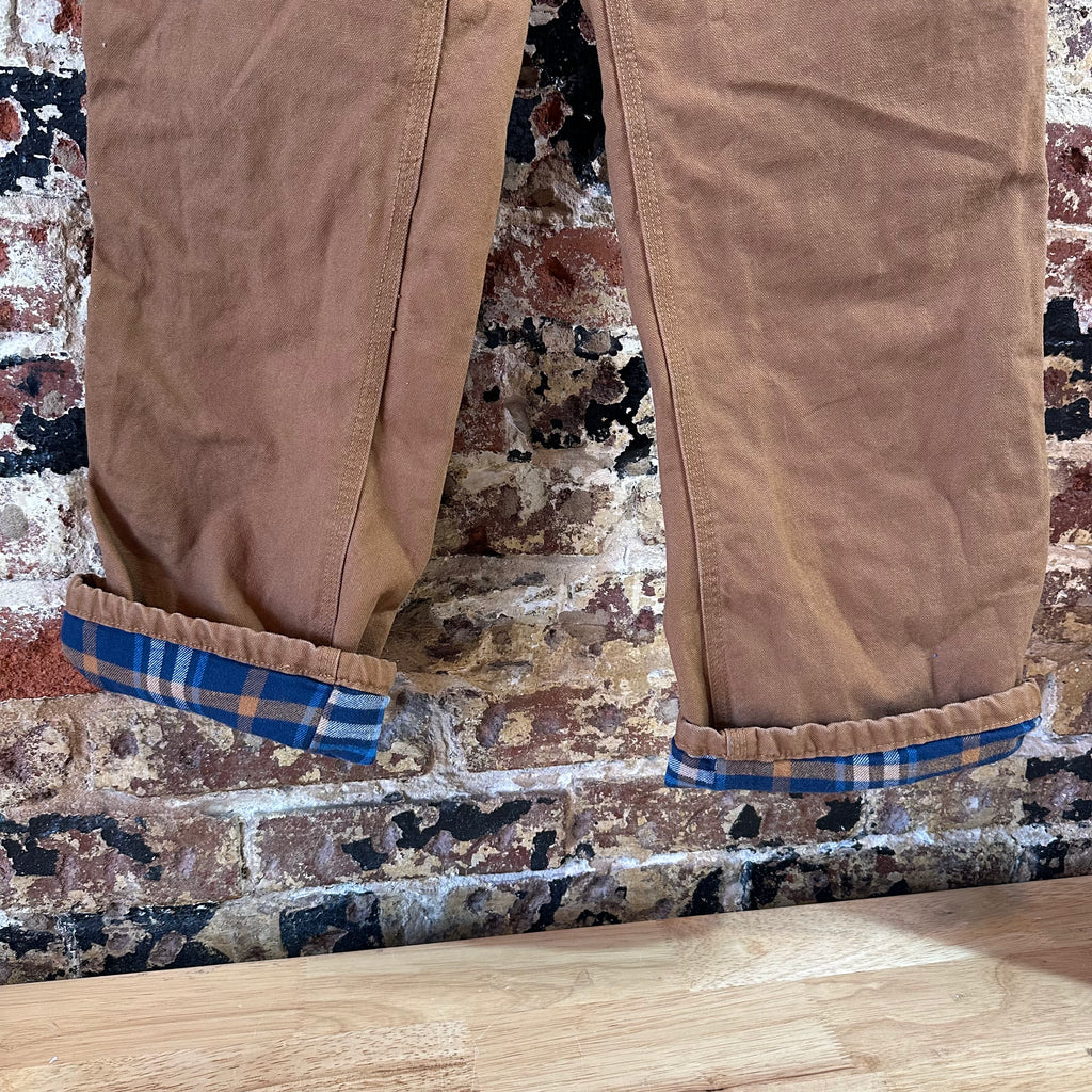 Carhartt Flannel Lined Brown Pants Boys 14