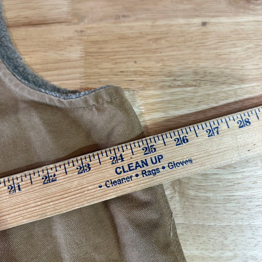 Carhartt Vest Mens XL Tan Canvas Sherpa Lined Workwear Barn Chore
