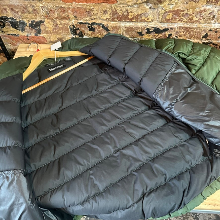 Marmot 800 Fill Men's Large Green Puffer Jacket