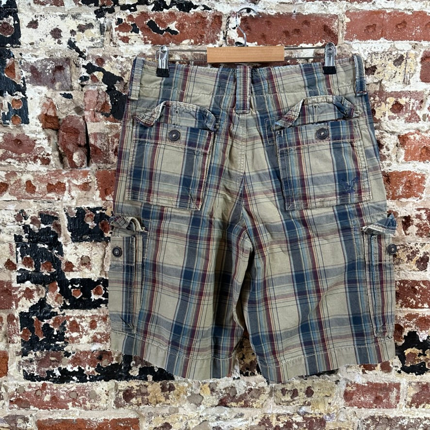 Abercrombie Plaid Cargo Shorts Mens 30
