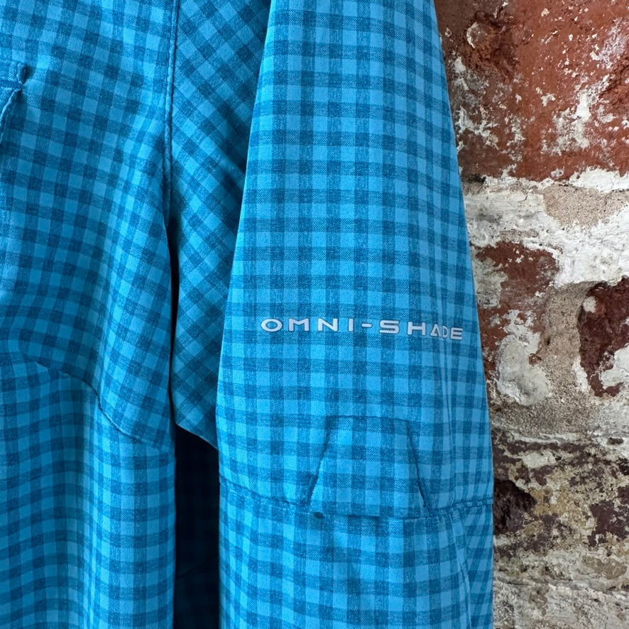 Columbia Womens Medium Long Sleeve Casual Shirt Button Up Blue