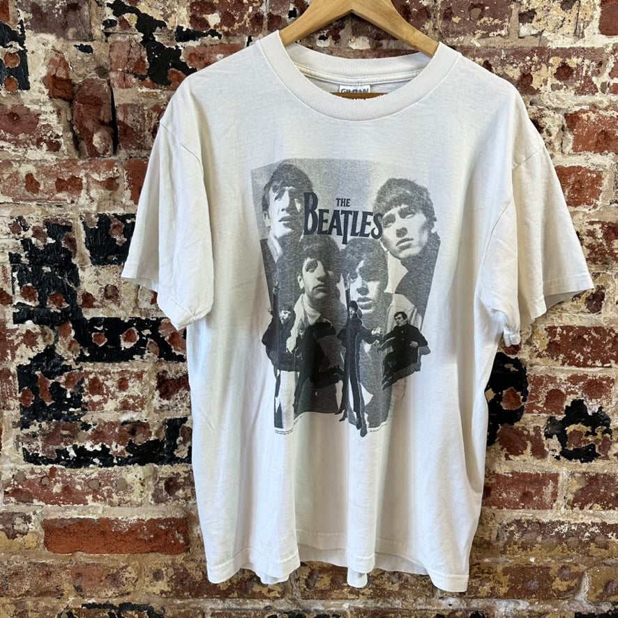 VTG Beatles Men's XL S/S White T-Shirt