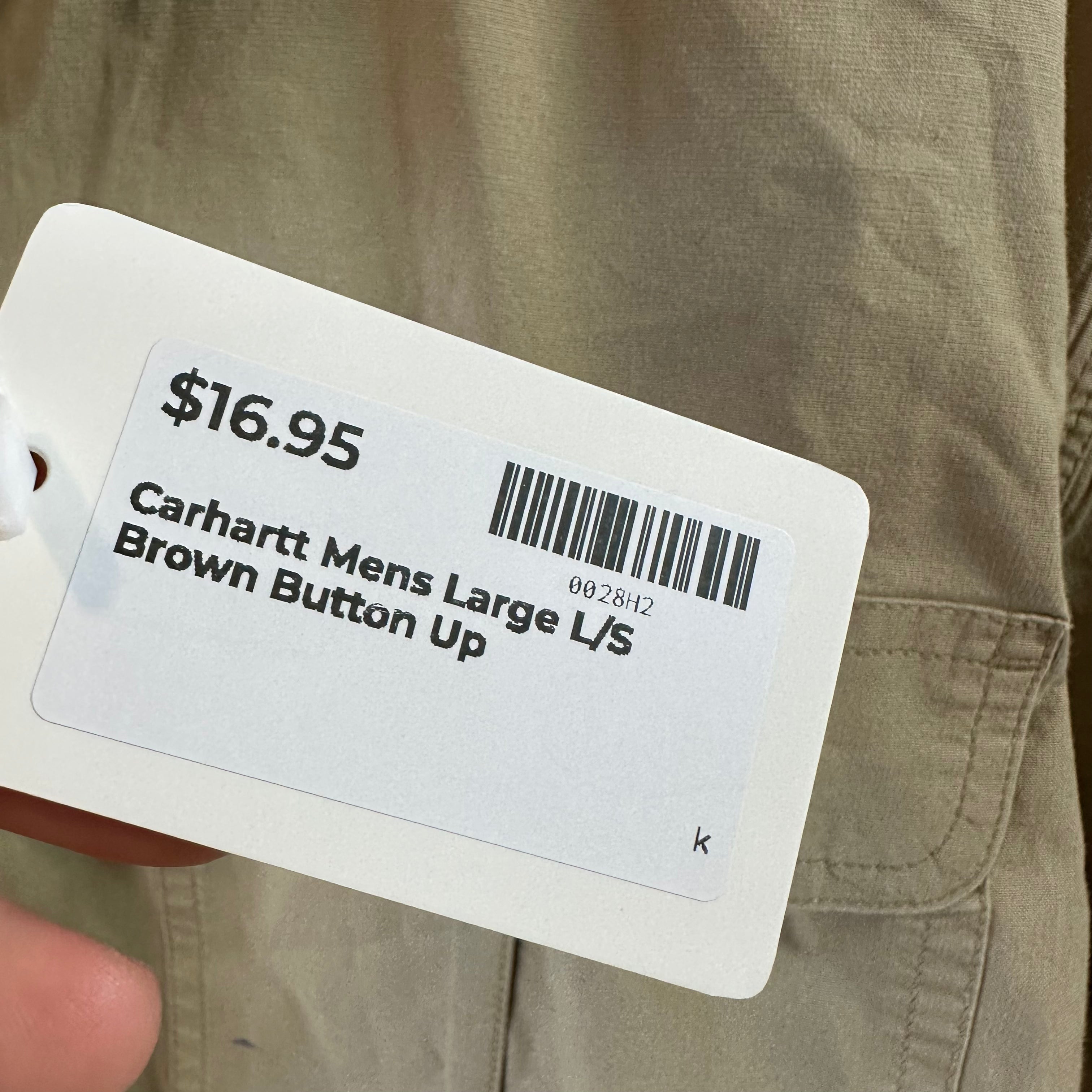 Carhartt Men's Large Tan Button Shirt