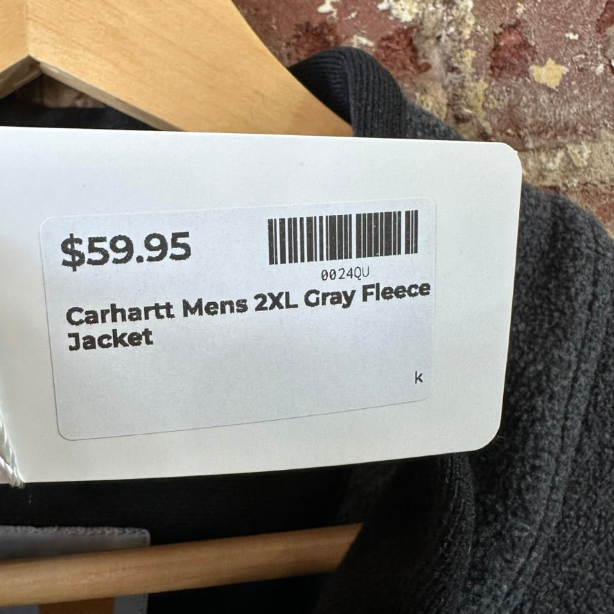 Carhartt Sweatshirt Mens 2XL Gray Quarter Zip Pullover Fleece Pockets