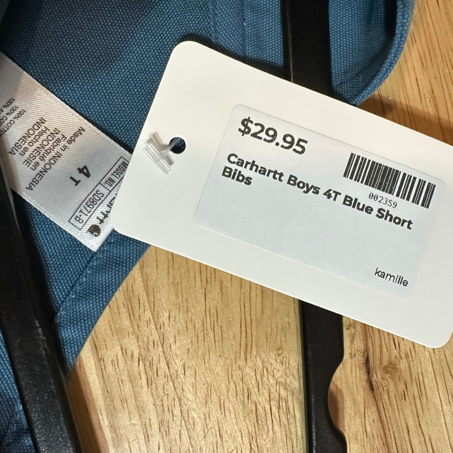 Carhartt Short Overalls Blue toddler boys Size 4T Bibs Shortalls