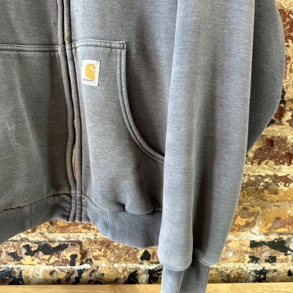 Carhartt J149 CHH Hoodie Full Zip Sweatshirt Gray Mens Size 2XL Heavy Work