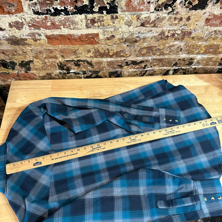 Ely Cattleman Men's Large Blue Western Shirt