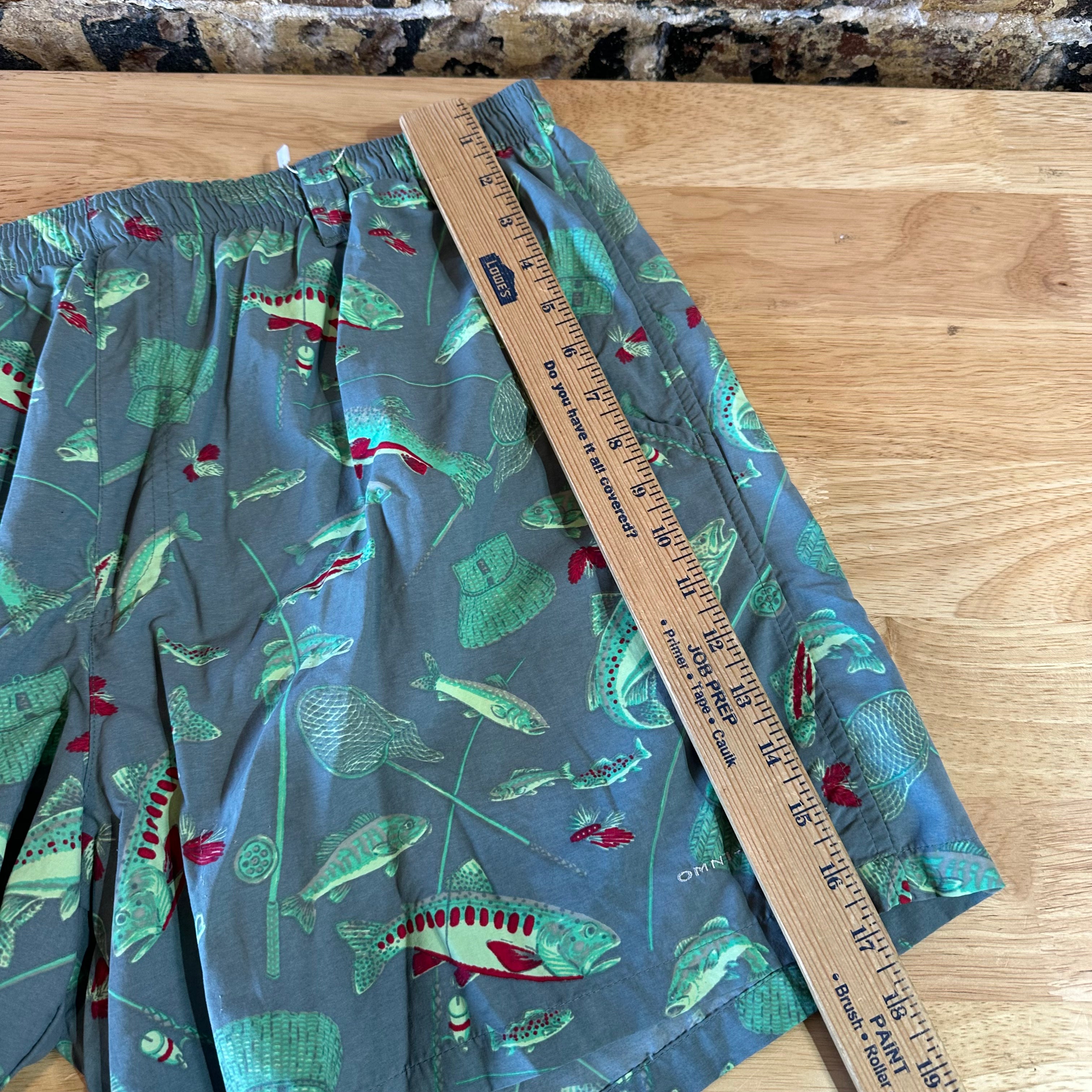 Columbia PFG Swim Mens XL Green Fishing Shorts 5.5 Inch Inseam Fish