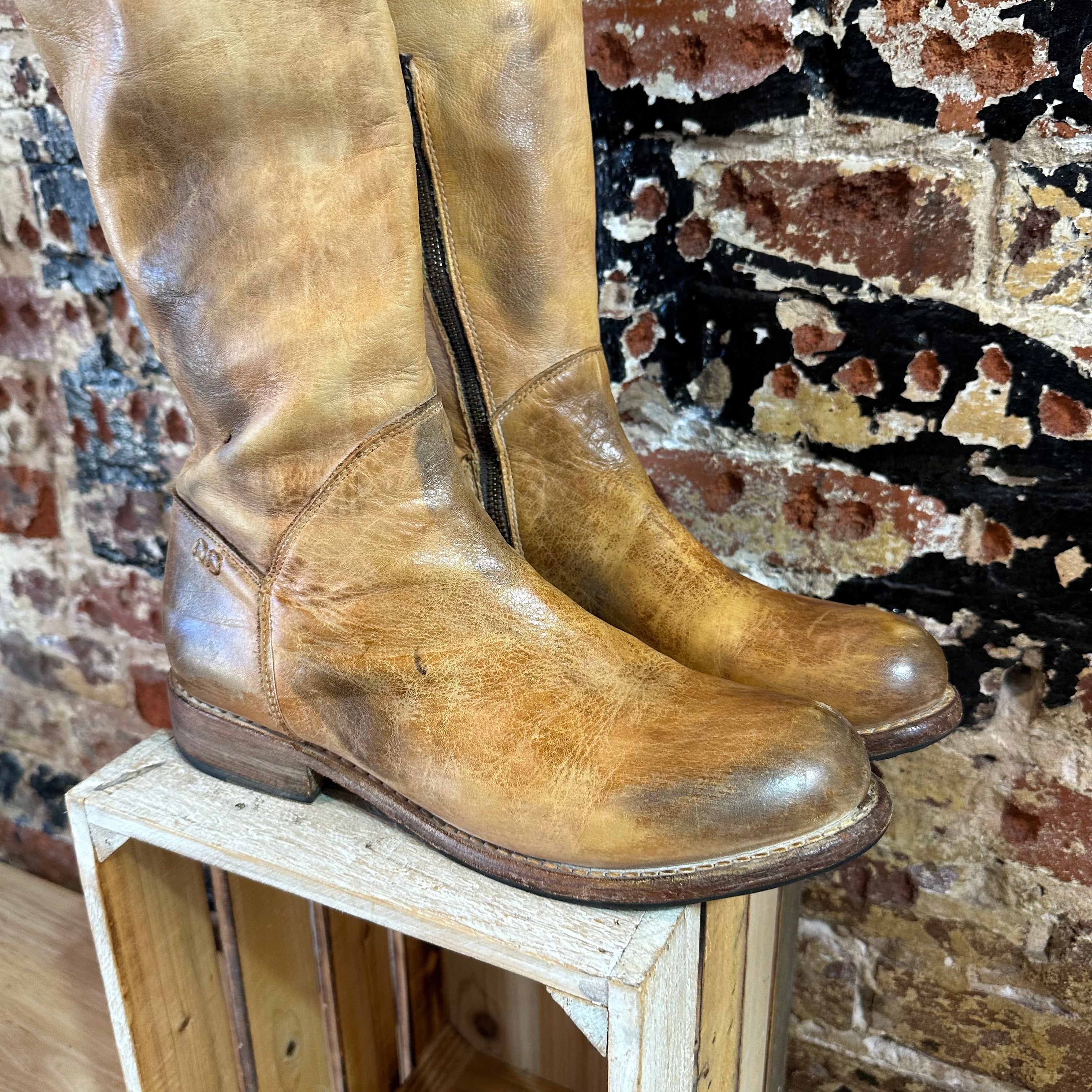 Bed Stu Distressed Brown Tall Boots Womens 8.5