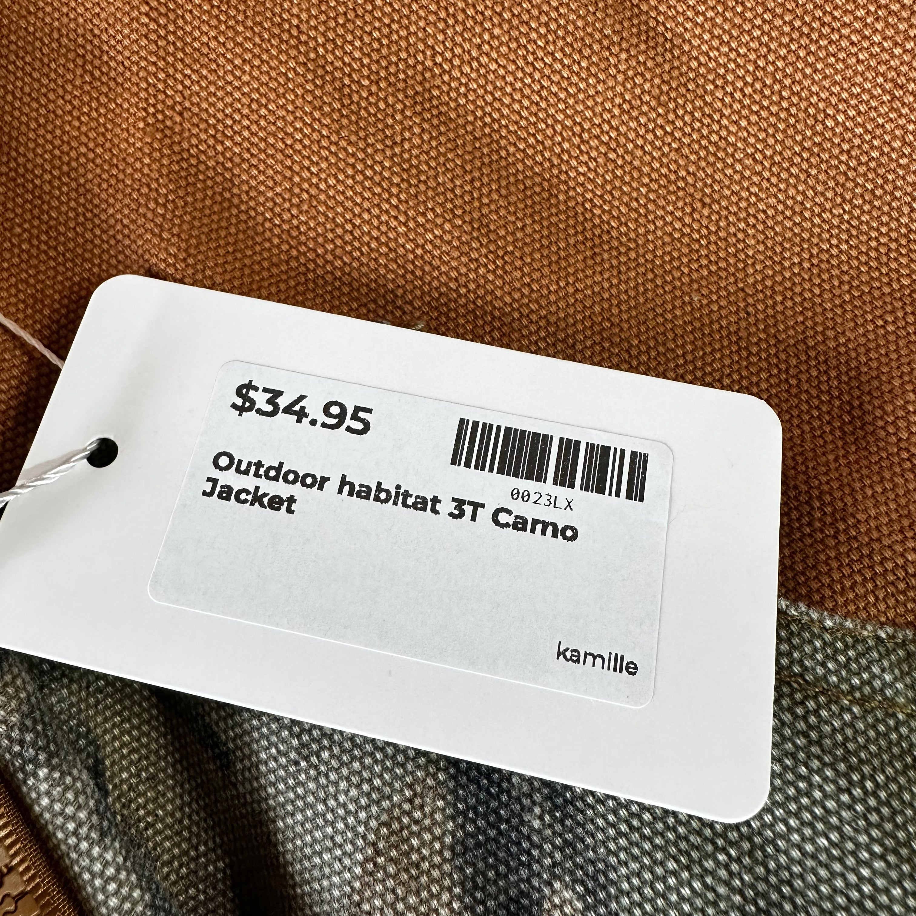 Outdoor Habitat Jacket Toddlers 3T Brown Camouflage Camo Hooded Canvas Hunting