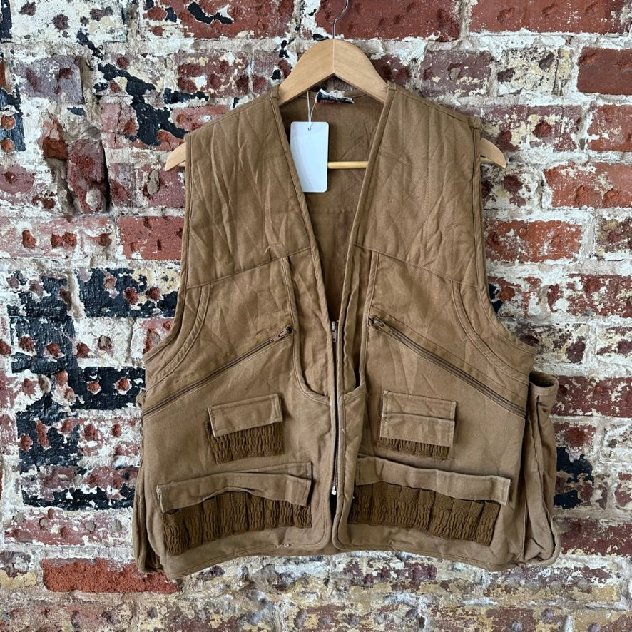 AVID Outdoor Vest Mens Large Brown Quilted Hunting Full Zip Upland