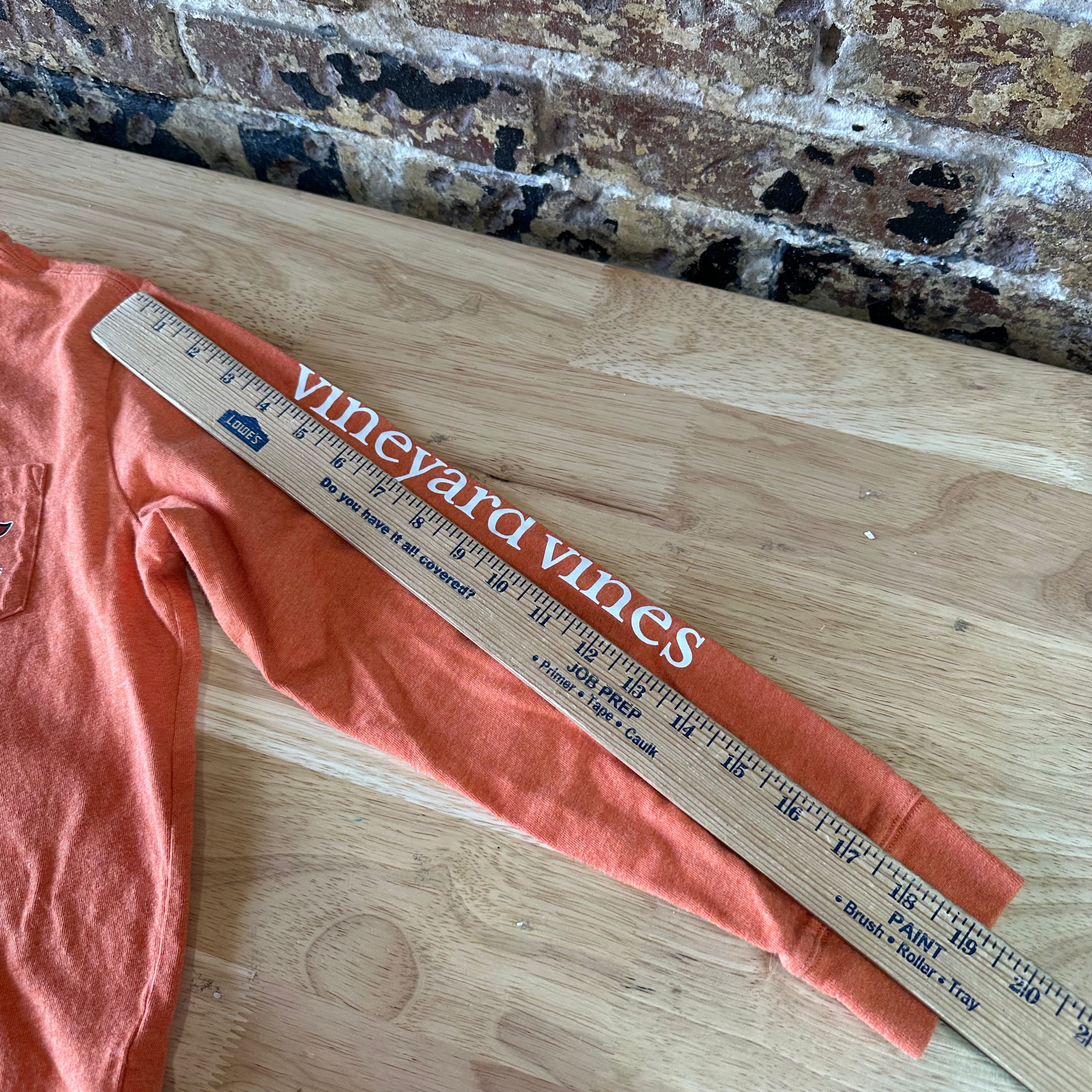 Vineyard Vines Boys Small 8-10 Logo Football Whale Long Sleeve T-shirt Orange
