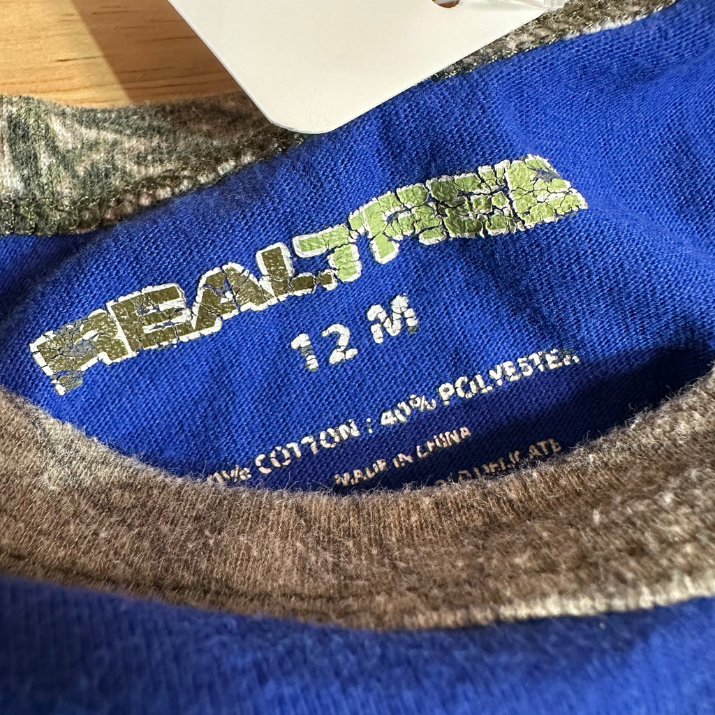 Real Tree Boys 12M Blue Onsie