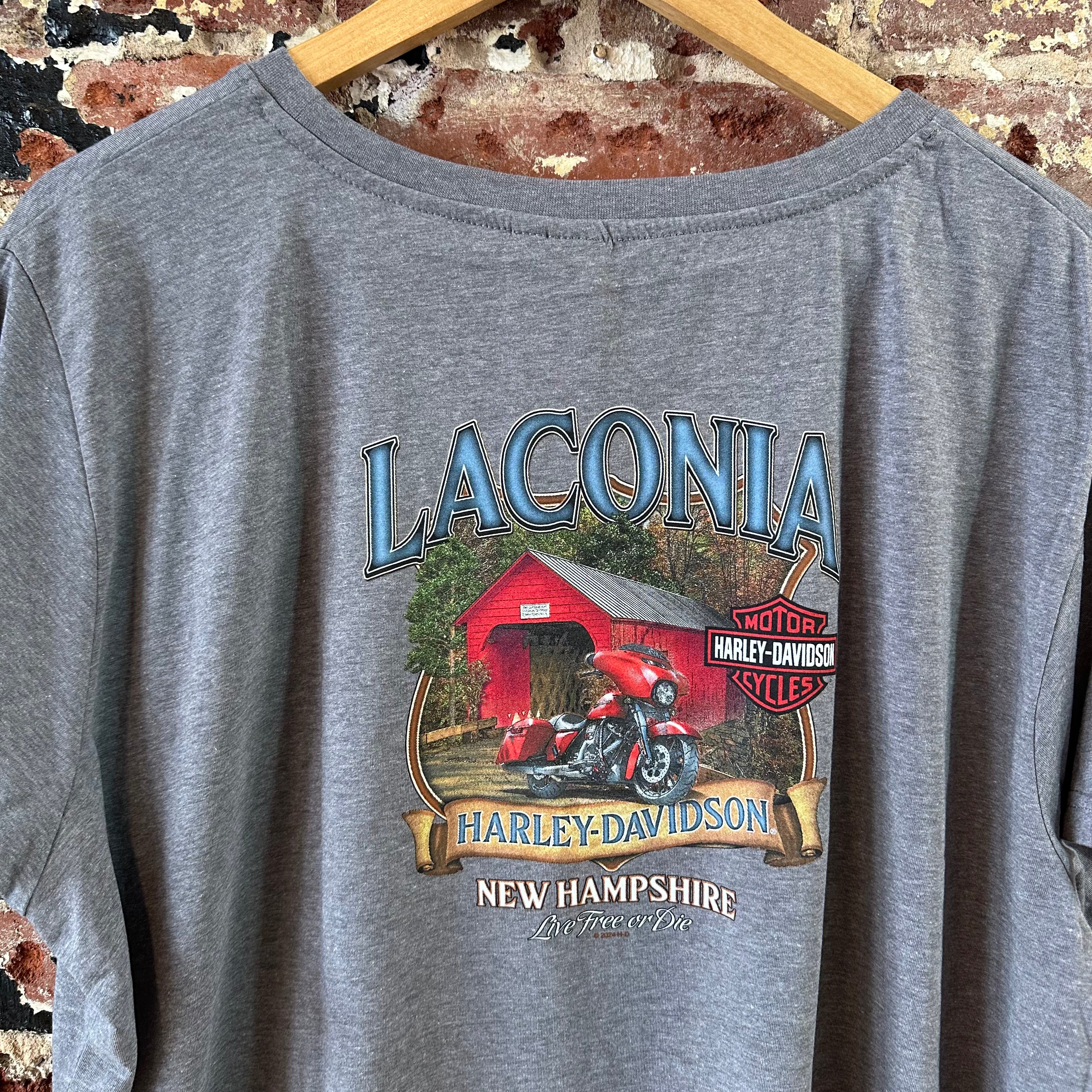 Harley Davidson Women's 3XL Short Sleeve Gray T-Shirt Laconia NEW