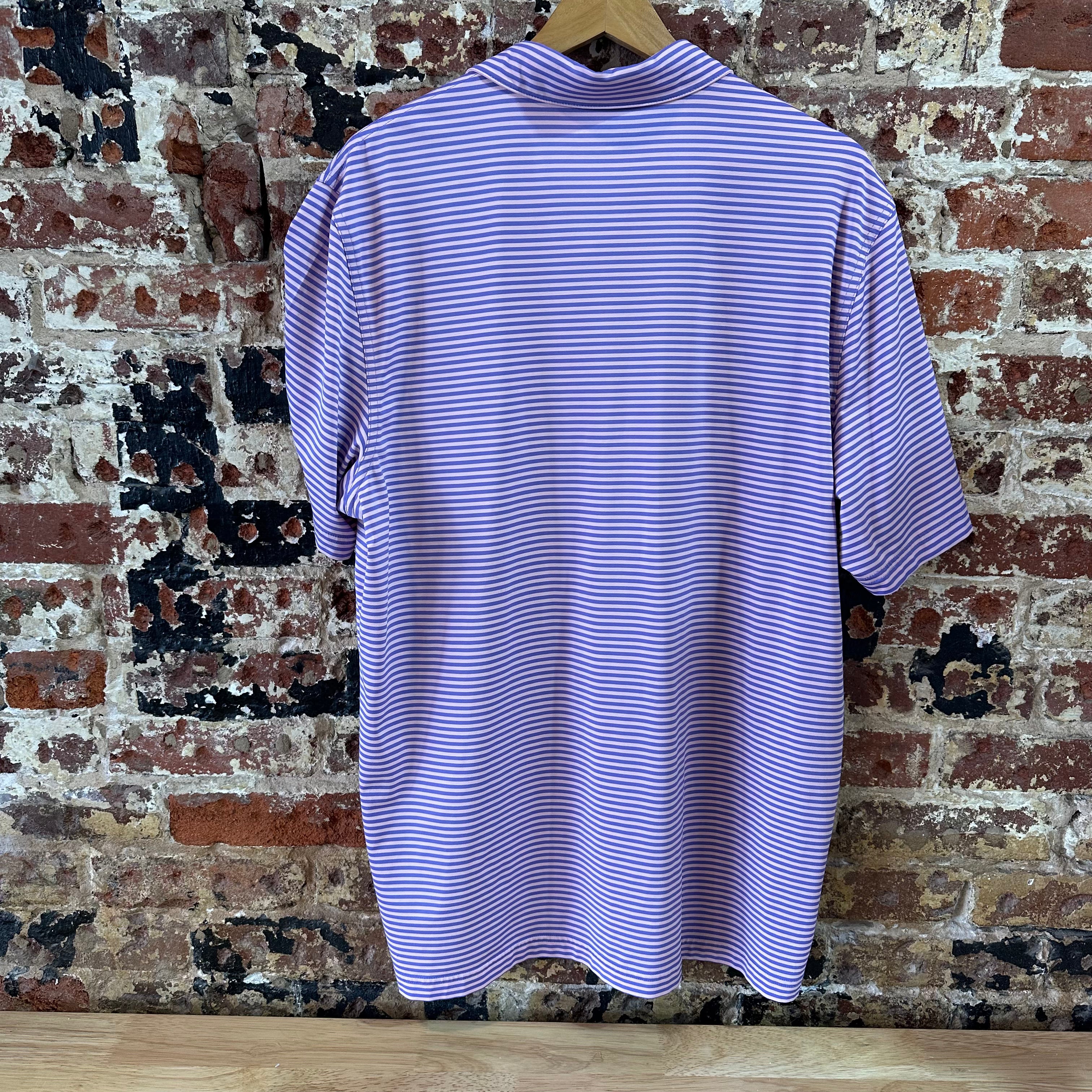 Vineyard Vines Golf Shirt Polo Mens XL Purple Striped Short Sleeve
