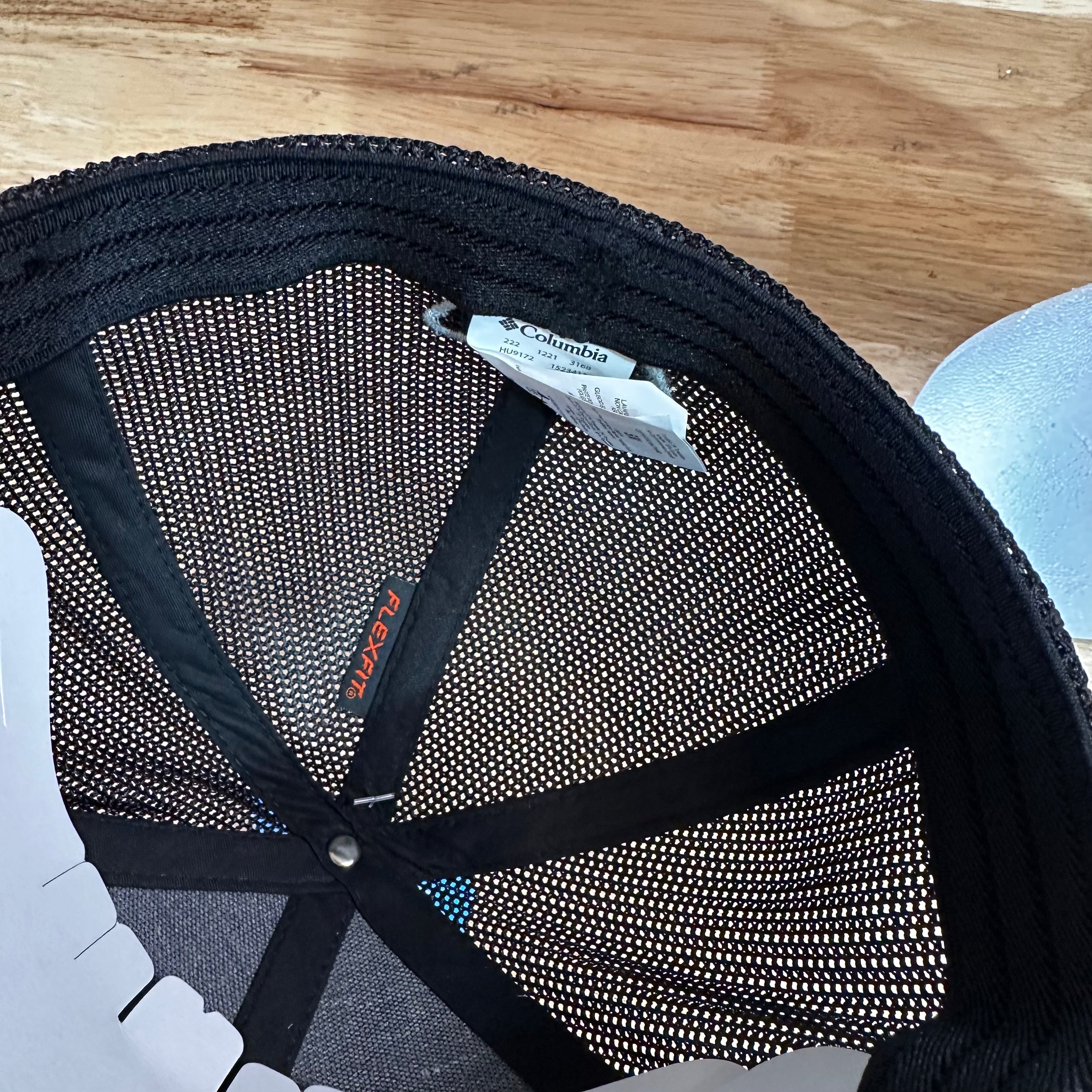 Columbia PFG Hat S/S Black Gray Camo Mesh back Logo NWT