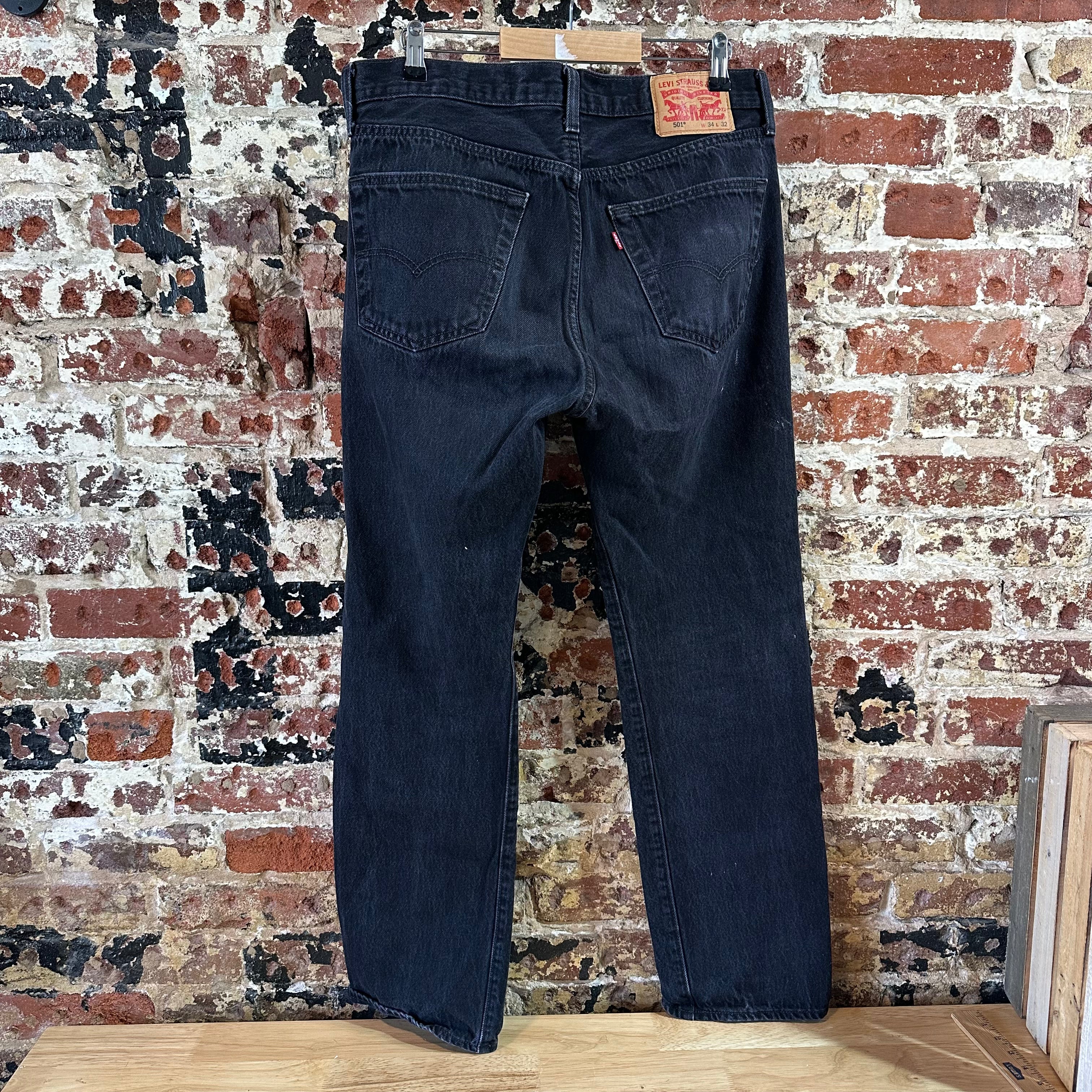 Levi's 501 Mens 34x32 Black Jeans