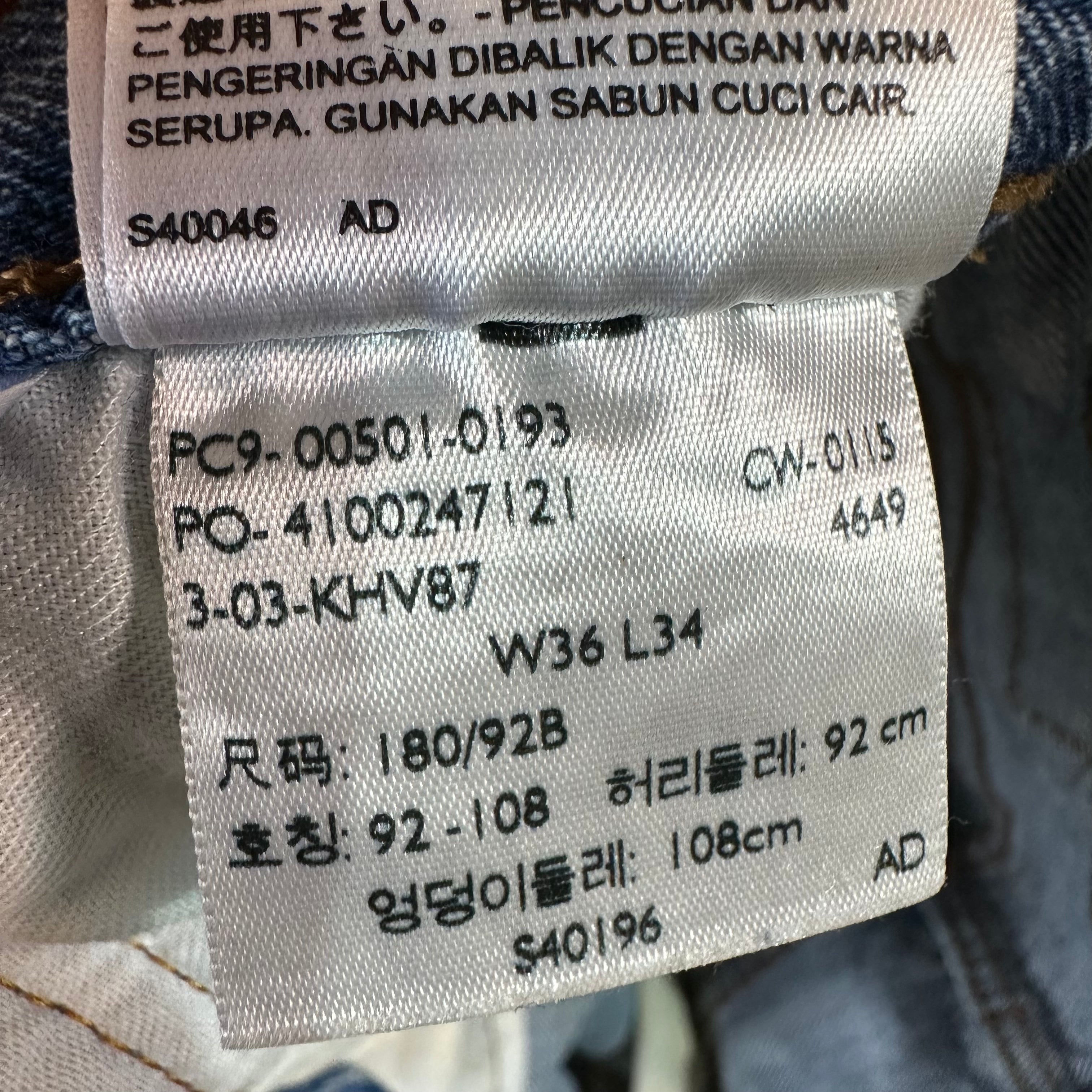 Levi's 501 Mens 36x34 Blue Jeans