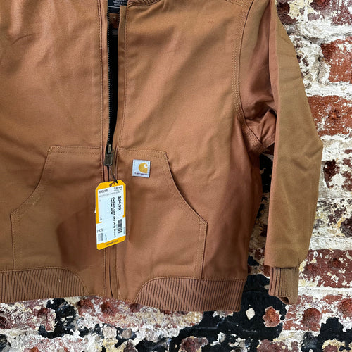 Carhartt Jacket Youth Girls XXS (4-5) Rugged Flex Canvas Bomber Coat NEW Brown