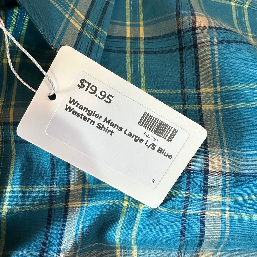 Wrangler Men's Large Blue Western Shirt