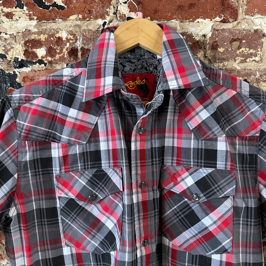 Rodeo Button Up Shirt Mens Small Western Short Sleeve