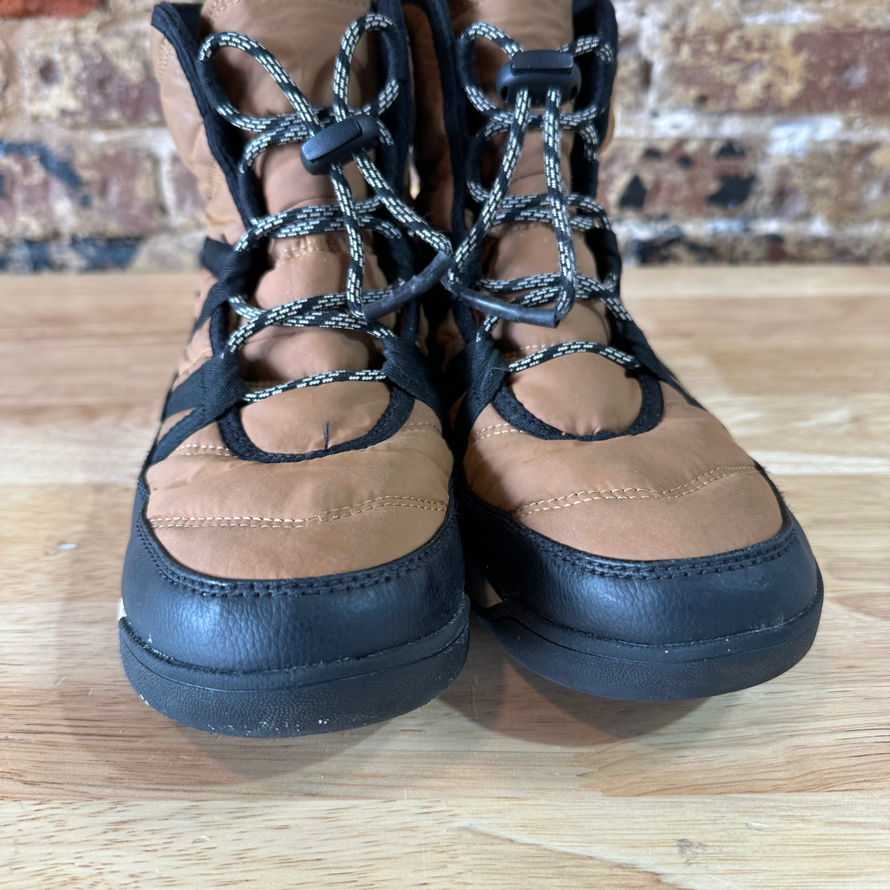 Sorel Whitney II Short Elastic Lace Winter Boots Waterproof Elk Womens 7 Brown