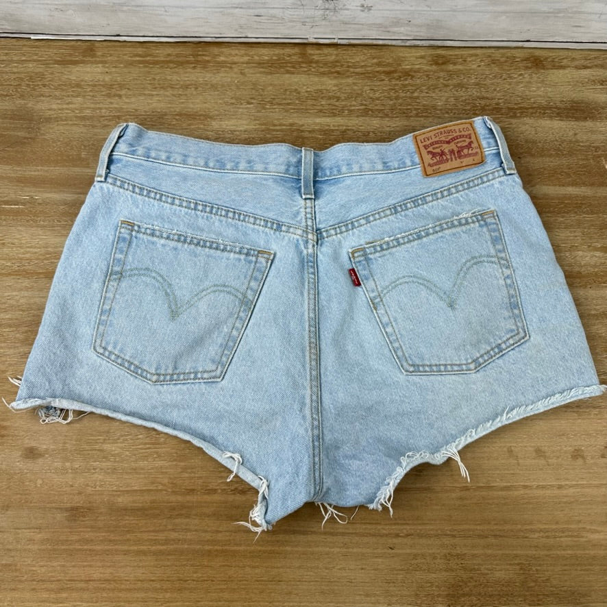 Levi's Cut Off Denim Blue Jean Shorts Womens 33 Distressed - 34x2"