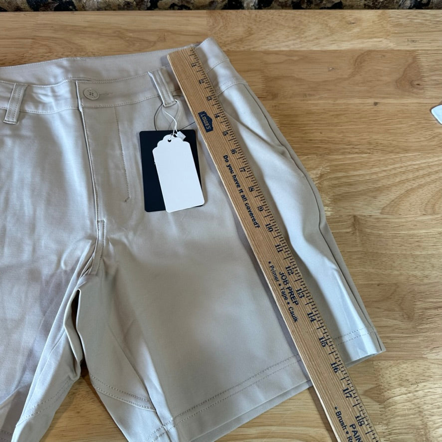 Mens BYLT Premium Basics Everyday Shorts 2.0 Size 30 Beige Stretch NEW