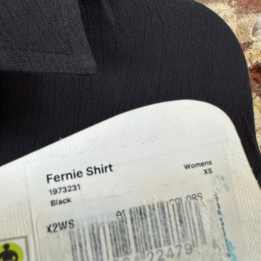 NWT PrAna Fernie Shirt Womens Small Black Crinkle Button Swim Cover Up Tunic Top