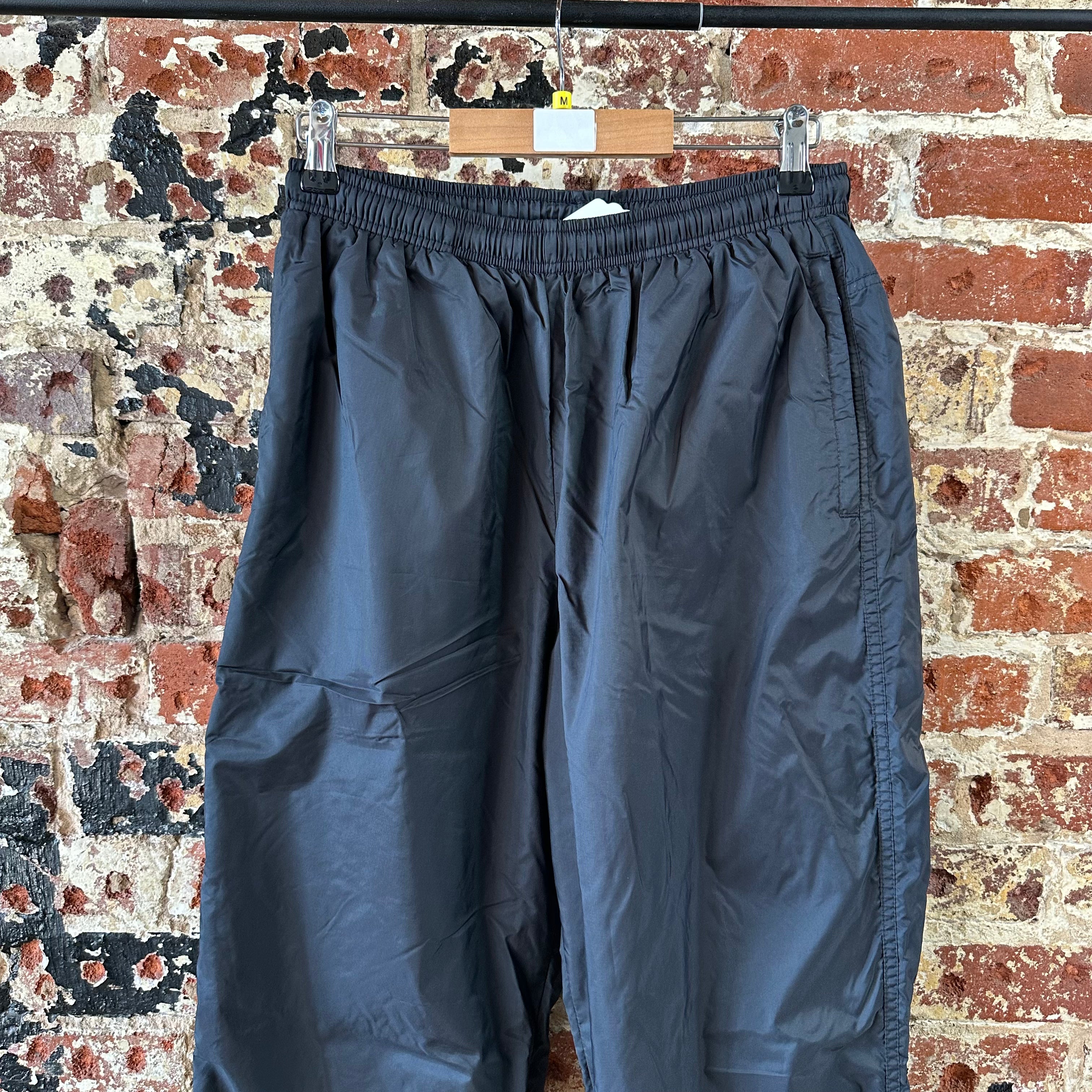 VTG Nike Pants Womens Med Black Track Windbreaker Gym Jogger Workout Running Y2K