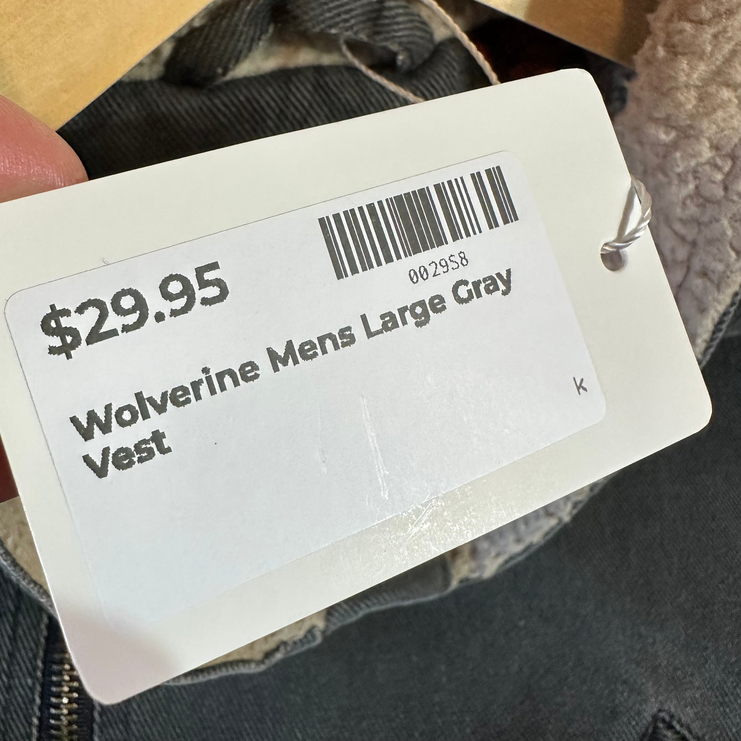 Wolverine Mens Large Gray Vest