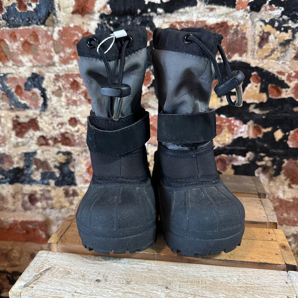 Columbia Snow Winter Boots Youth Little Kids 6 Gray Black Waterproof