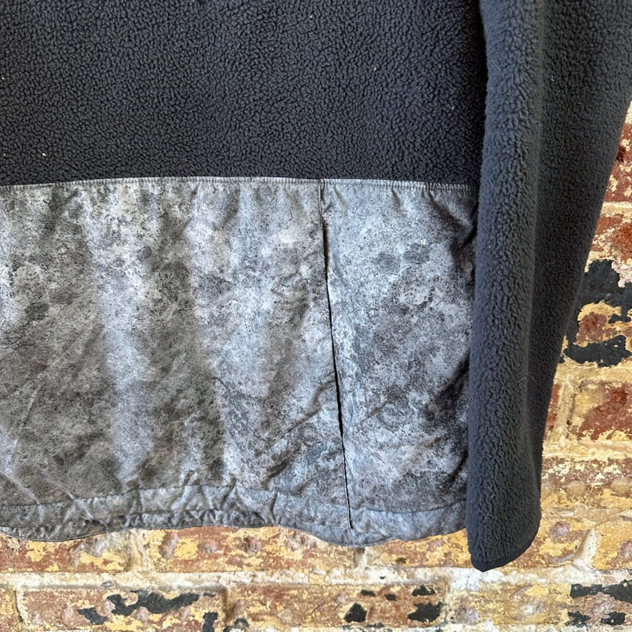 The North Face Riit Pullover Womens Medium Black Grey Fleece Cowl Neck