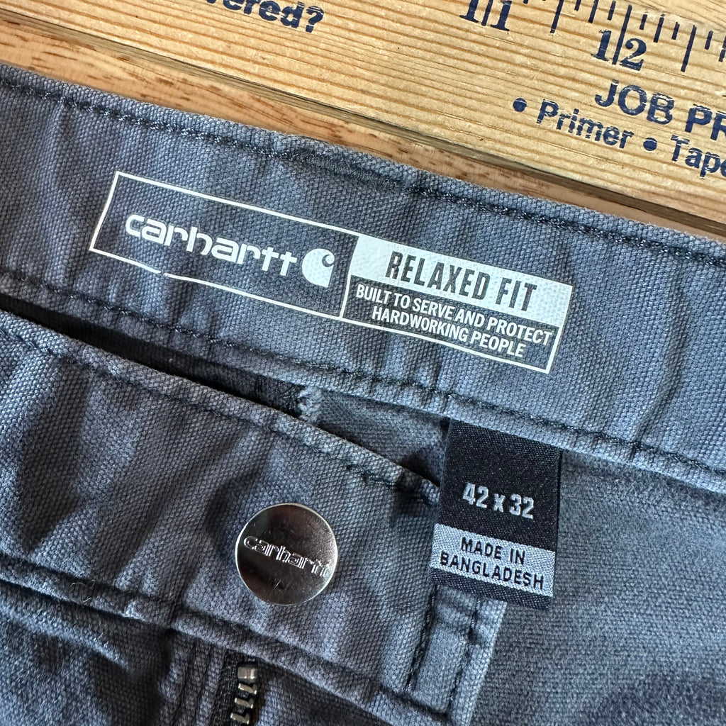 Carhartt Double Knee Mens 42x32 Gray Pants