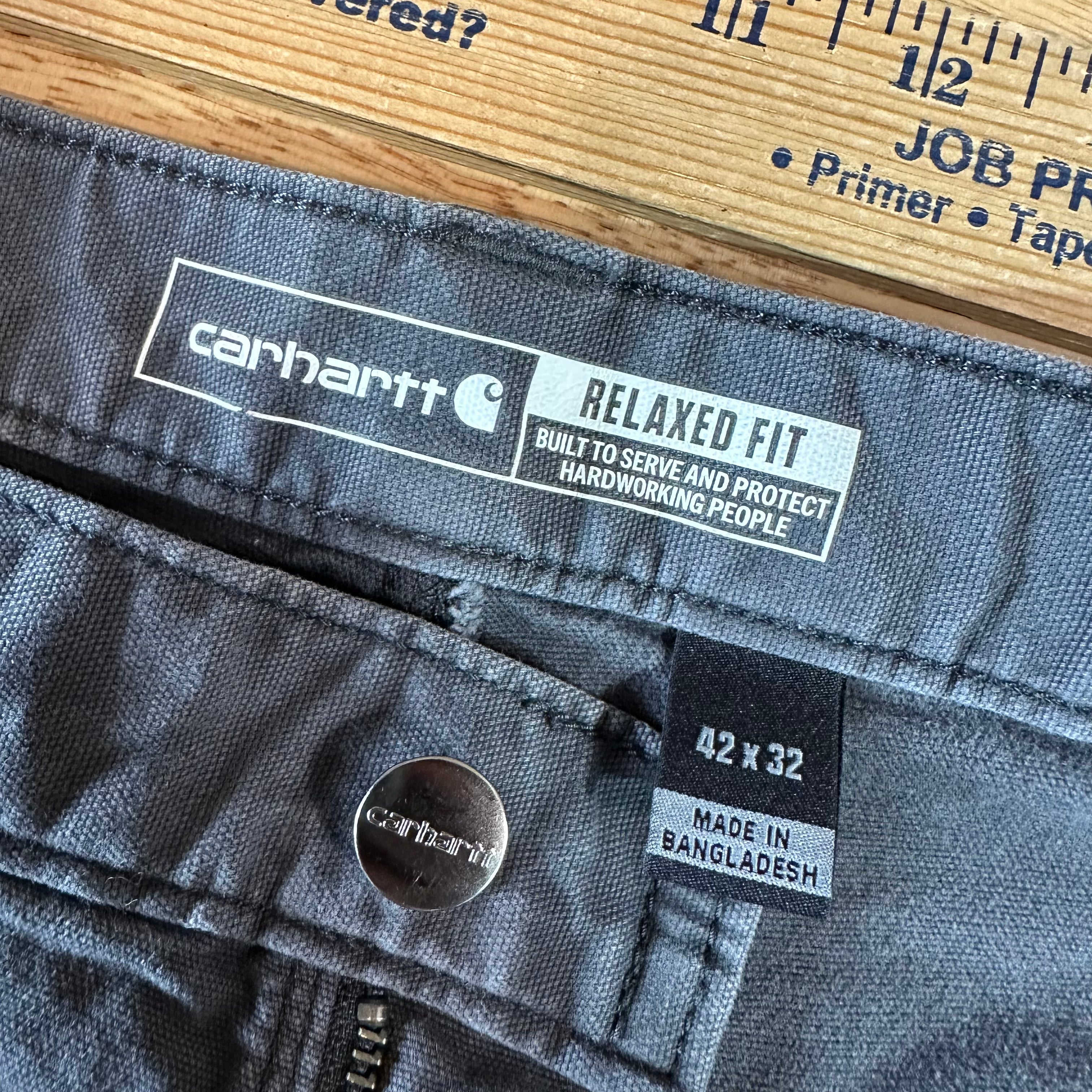 Carhartt Double Knee Mens 42x32 Gray Pants