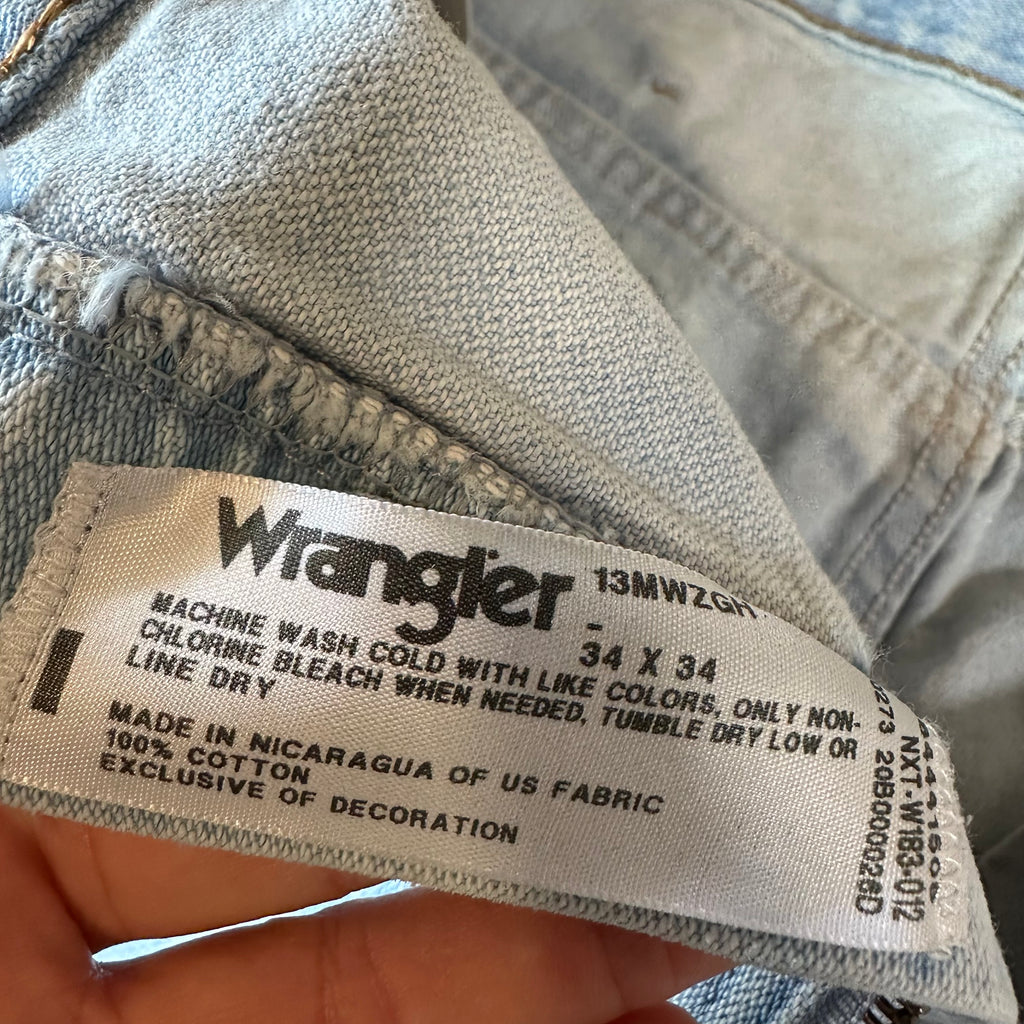 Wrangler Mens 34x34 Light Blue Jeans