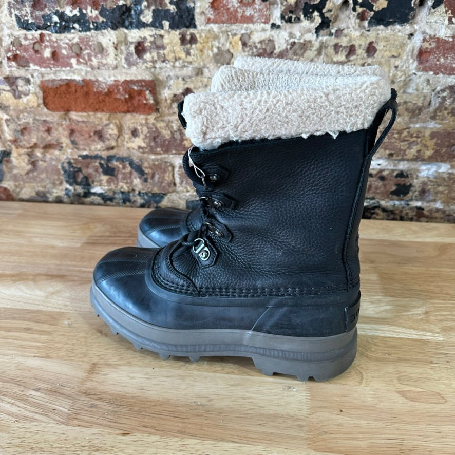 Sorel Caribou Waterproof Leather Insulated Black Boots NM3907-010 Men’s Sz 9