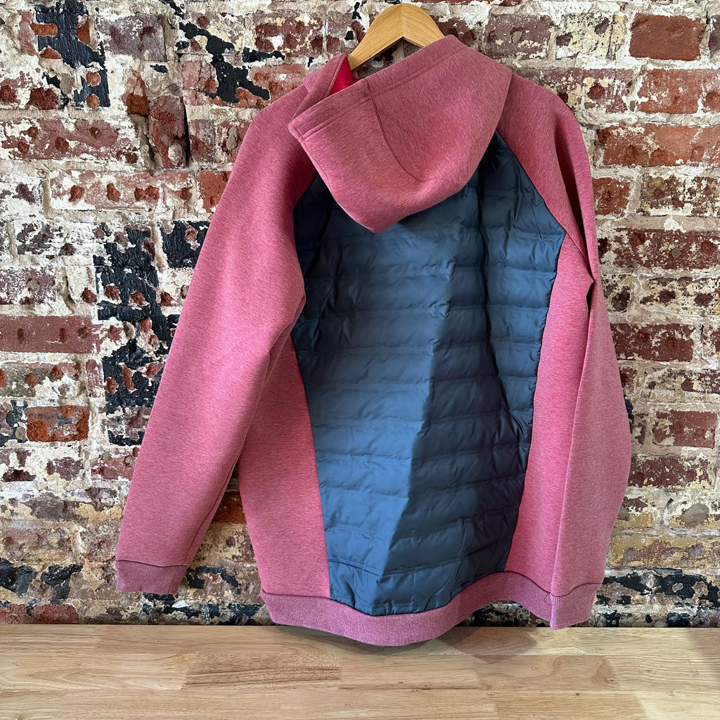 Columbia Men's Northern Comfort II Hoodie Jacket Red Gray Quilted Full Zip LT