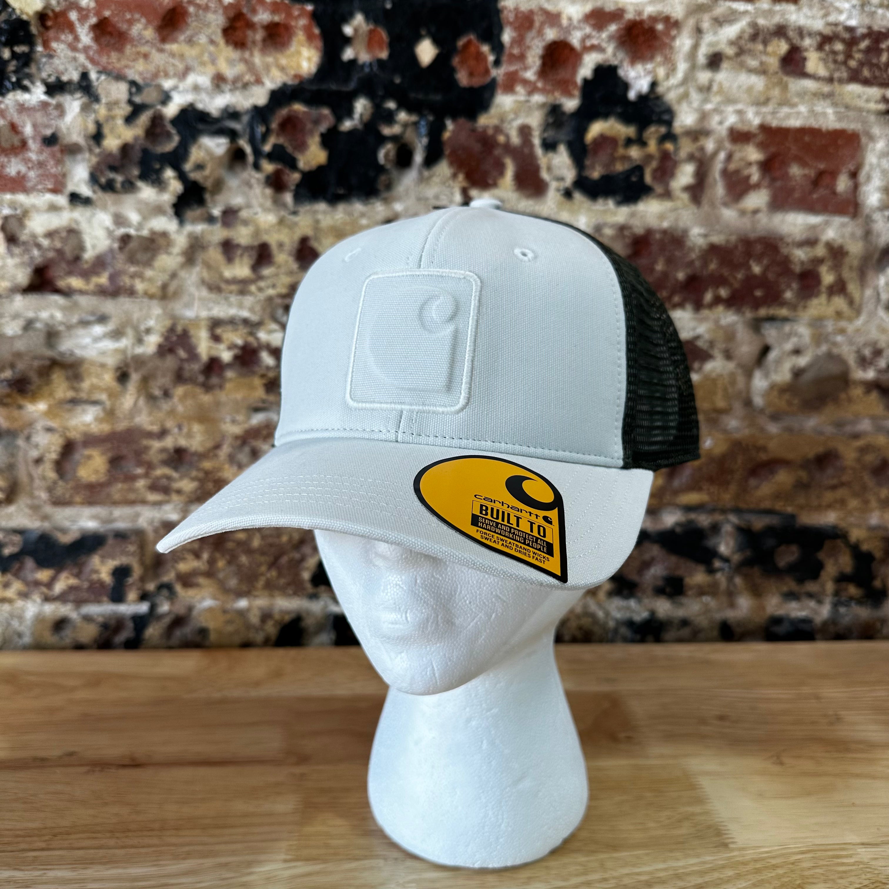 Carhartt Force Canvas Mesh-Back C Logo SnapBack Trucker Hat White Green New