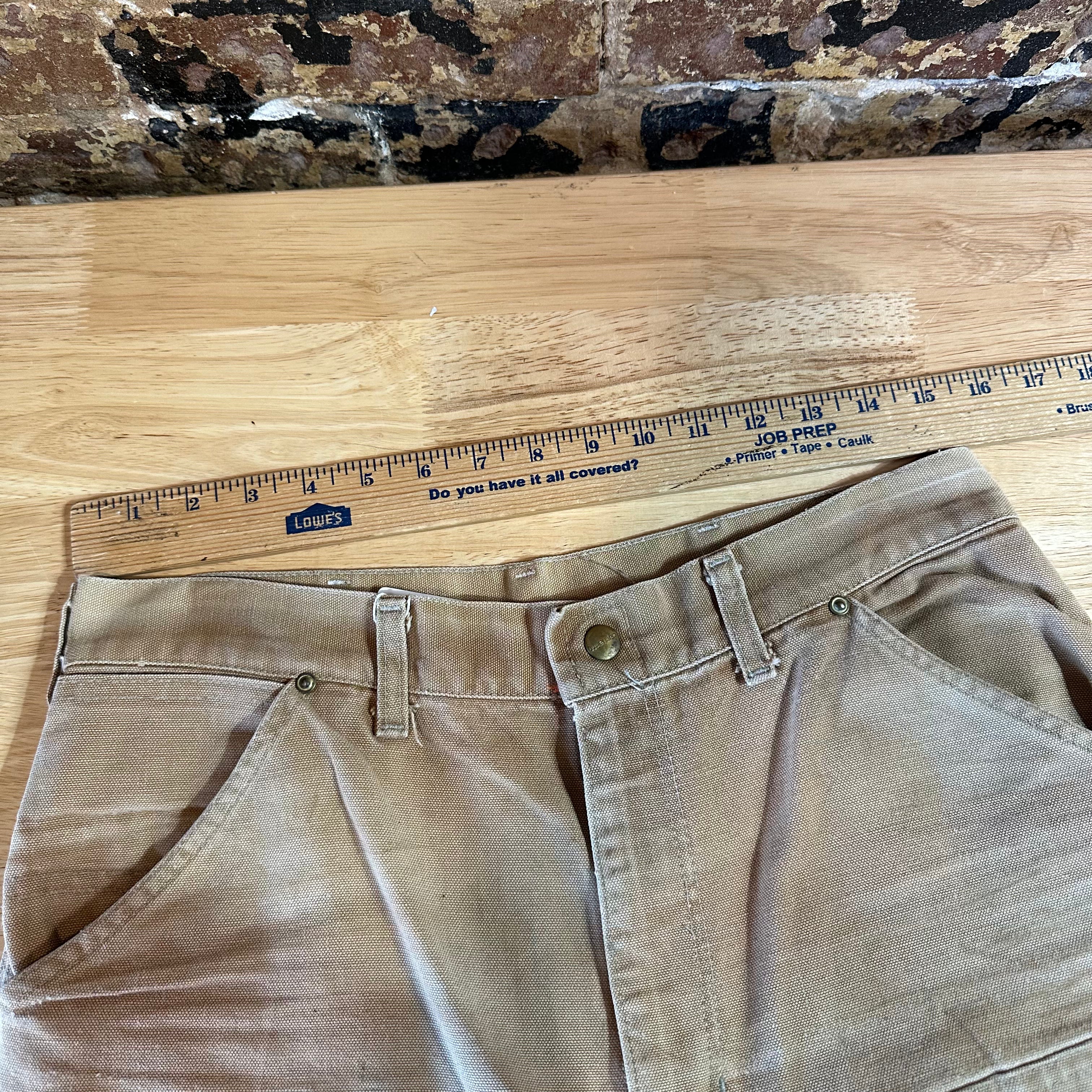 VTG Carhartt 62W Brown Mens 33x30 Double Knee Pants