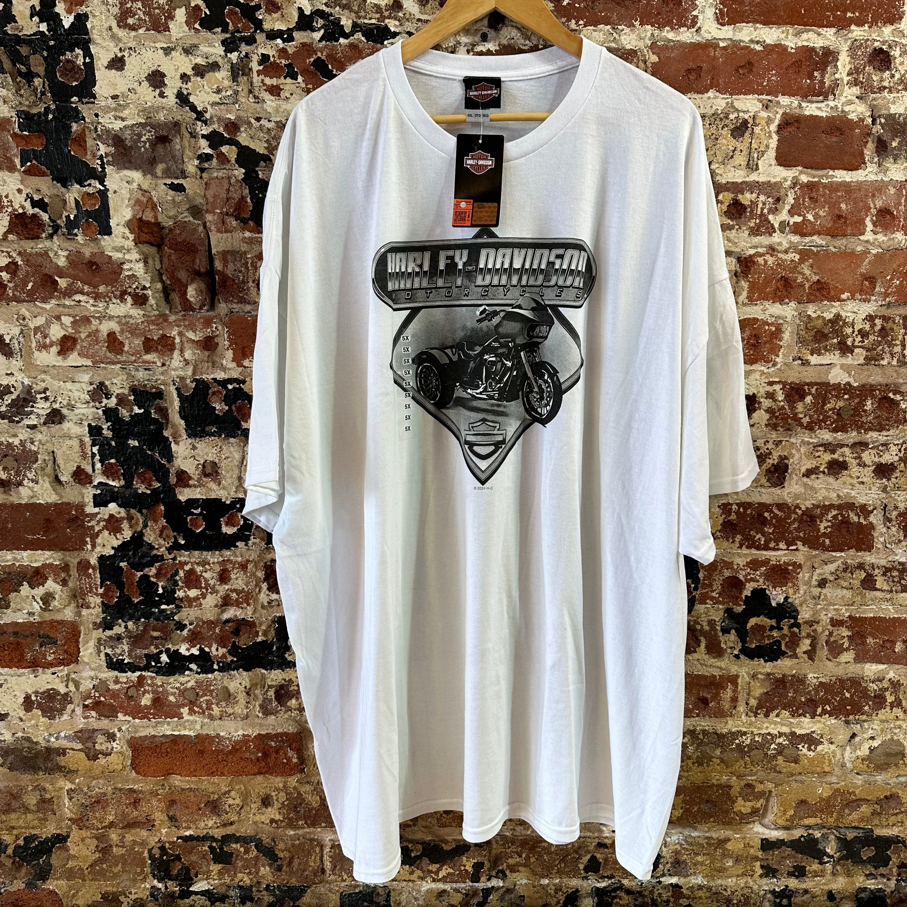 Harley Davidson Men's 5XL Short Sleeve White T-Shirt NEW