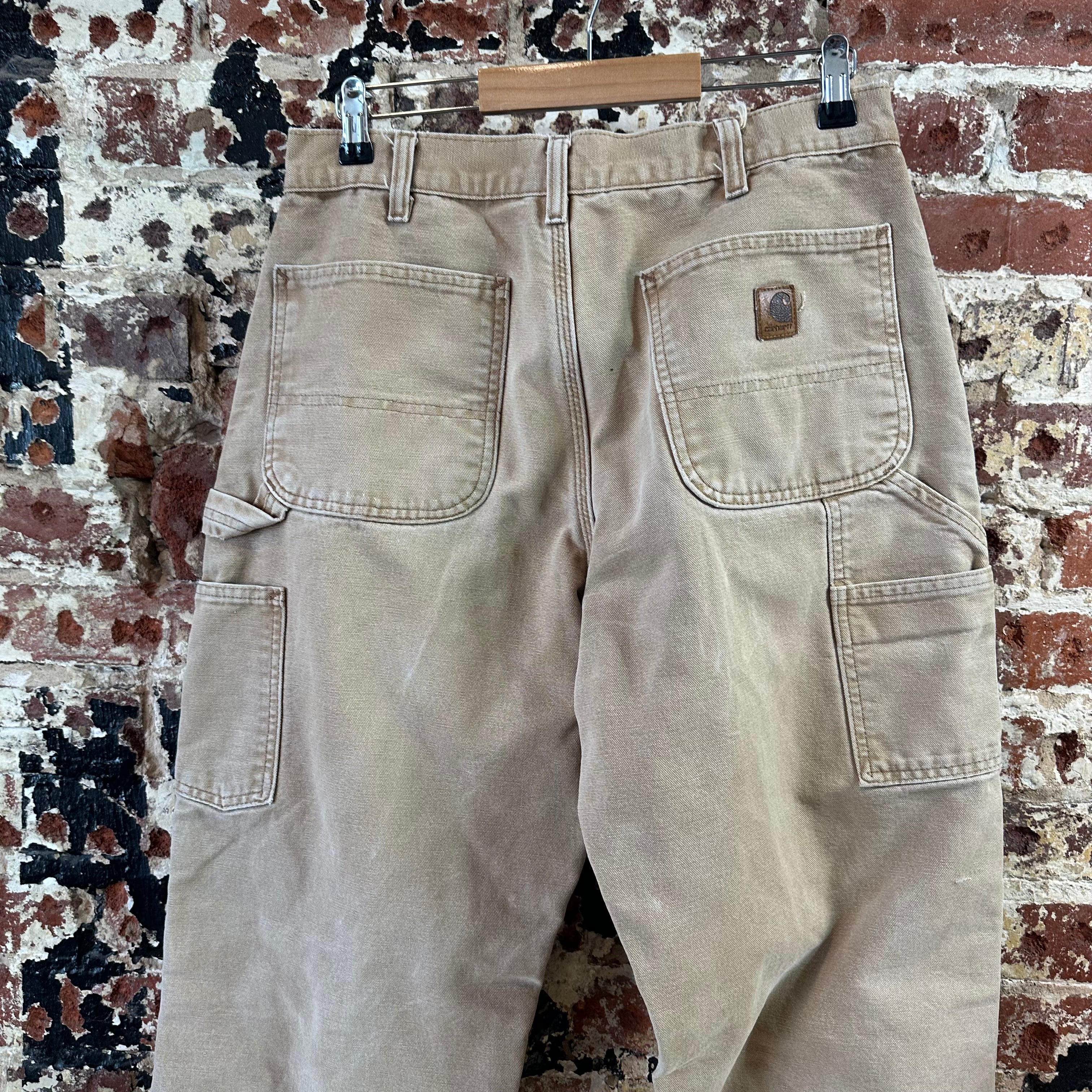 Carhartt Flannel Lined Brown Pants Mens 32x34