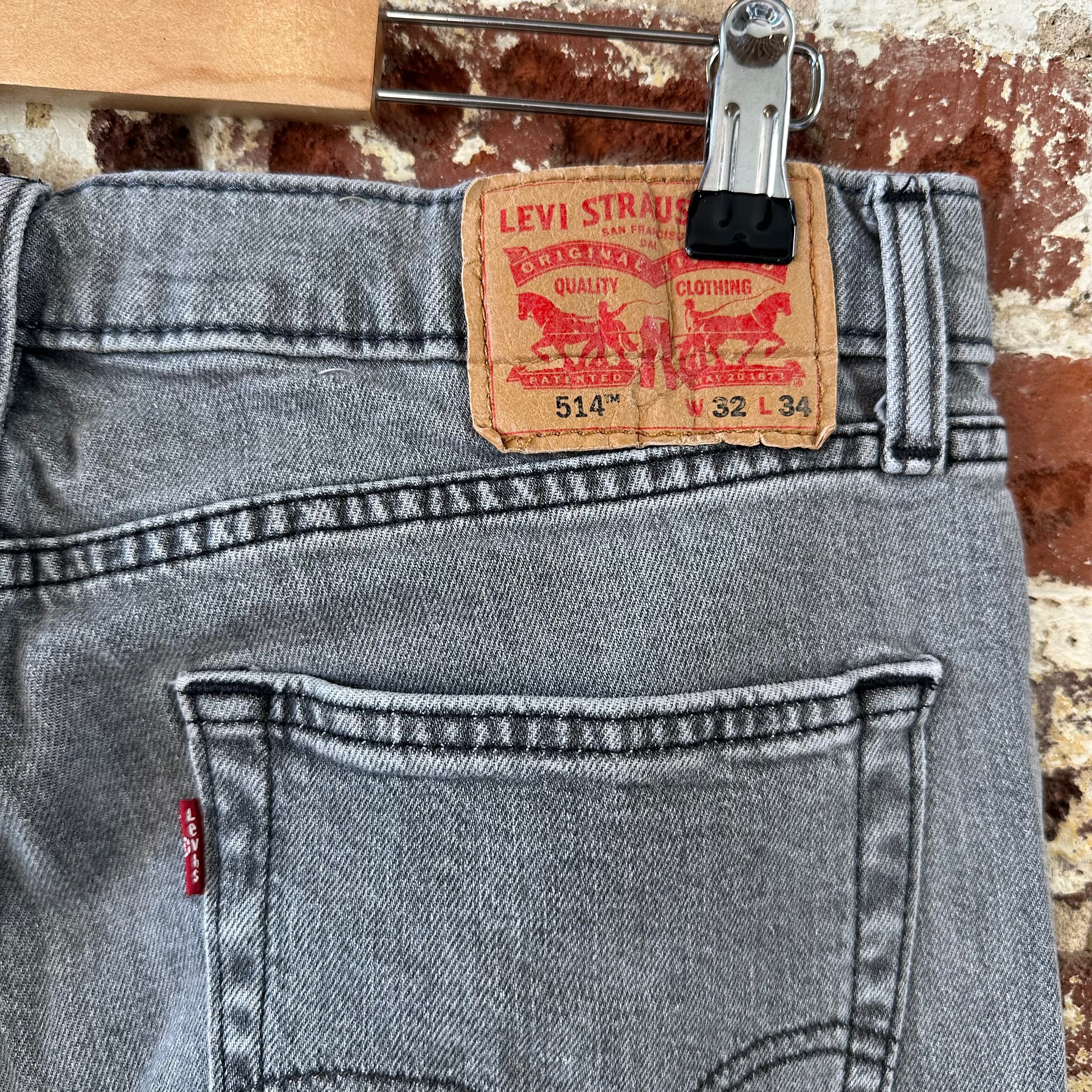 Levi's 514 Slim Straight Gray Jeans Mens 32x34