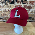 Lucky Brand Mens Red Varsity L Logo Snapback Hat Adjustable Cotton Baseball Cap