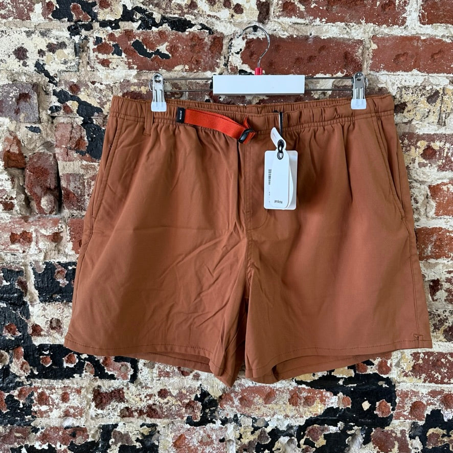 Prana Shorts Stretch Zion Mens Large 34x5" Outdoor Hiking Camping Brown NWT