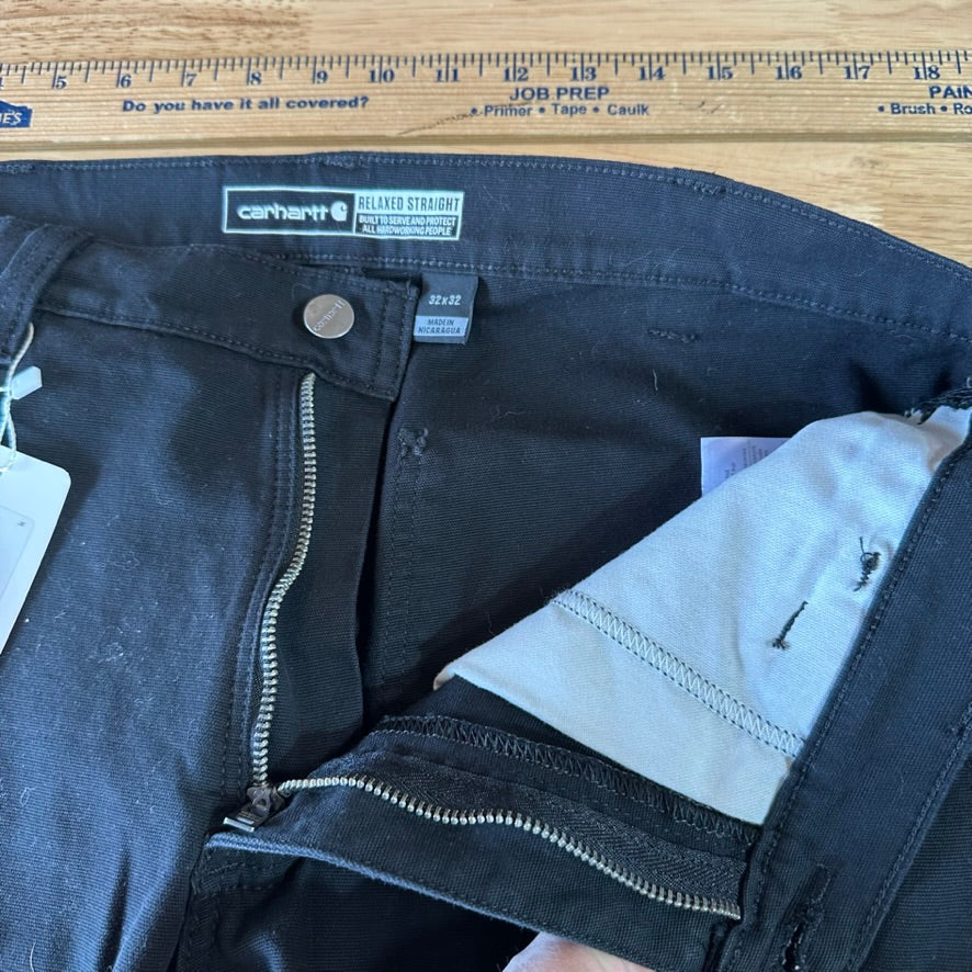 Carhartt Relaxed Fit Pants Mens 32x32 Black Relaxed Straight Workwear
