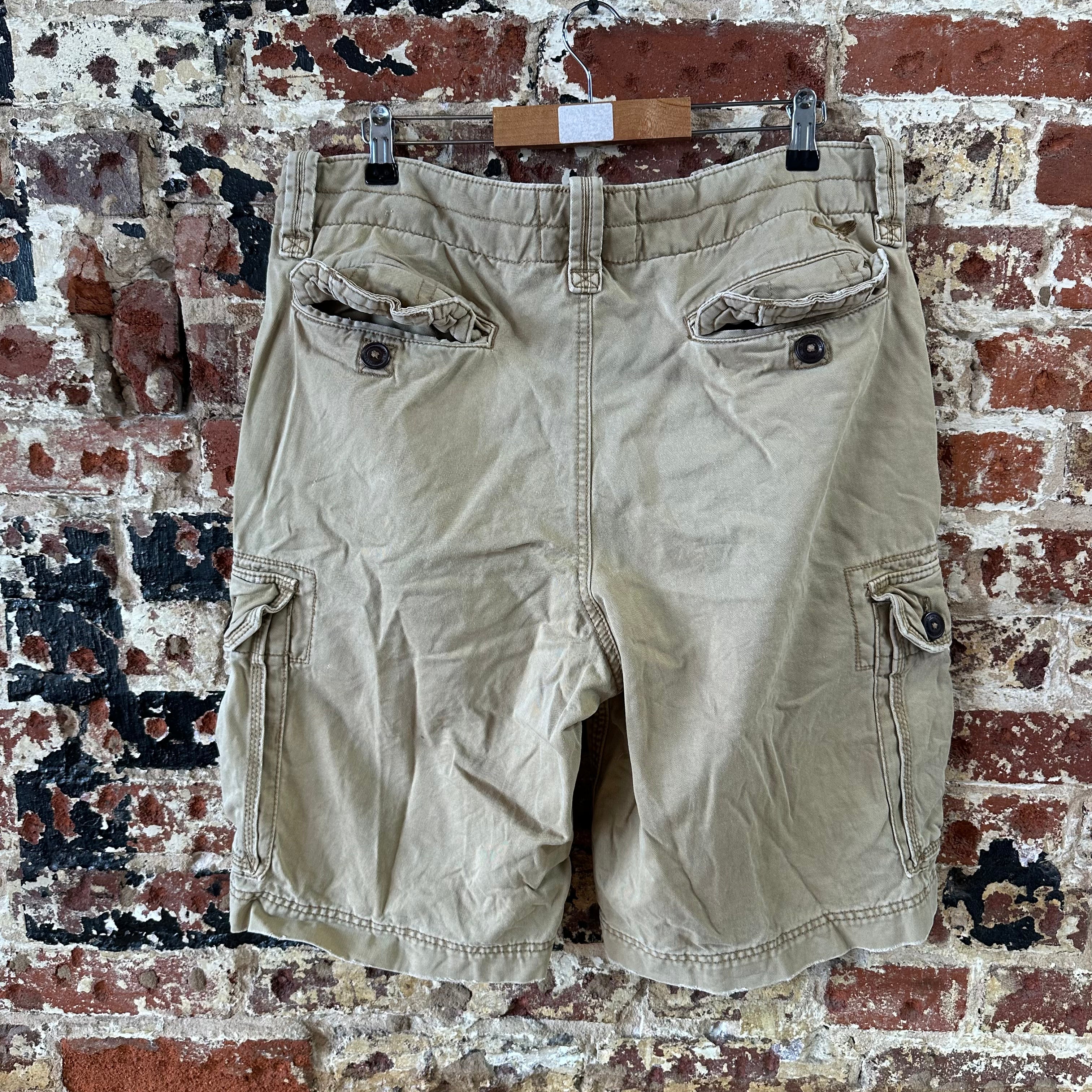 American Eagle Outfitters Classic Cargo Shorts Mens 34 Tan 11" inseam