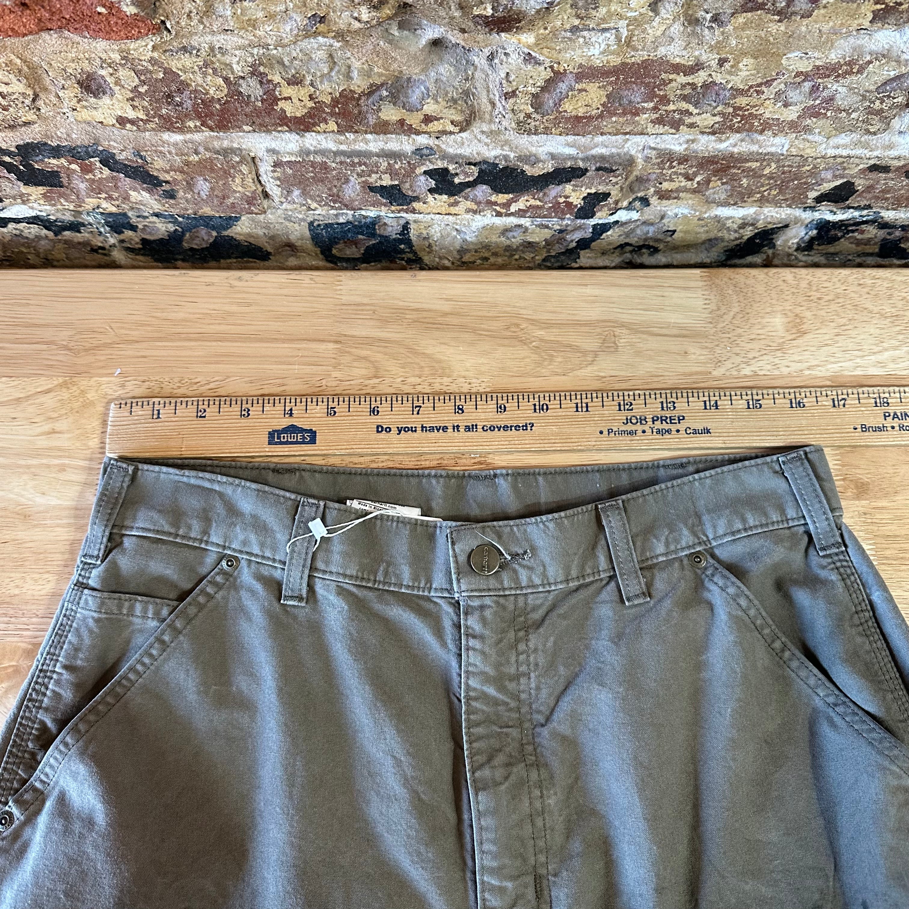 Carhartt Mens 34x32 Light Brown Double Knee Pants